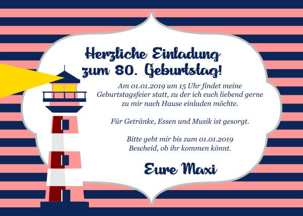 Maritime Geburtstagseinladungen Maritime Einladungskarten zum Geburtstag