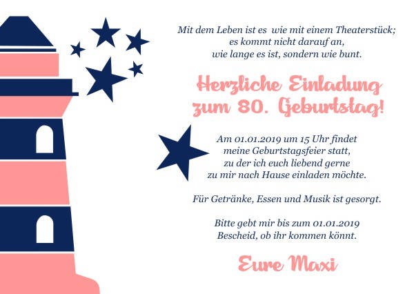 Maritime Einladungskarten zum Geburtstag