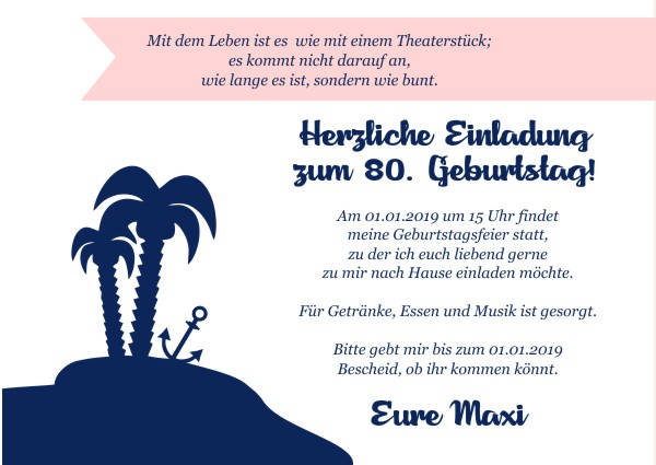 Maritime Einladungskarten zum Geburtstag