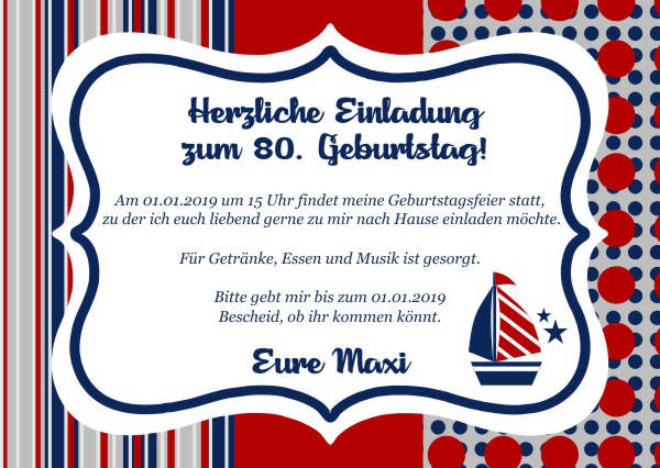 Maritime Einladungskarten zum Geburtstag