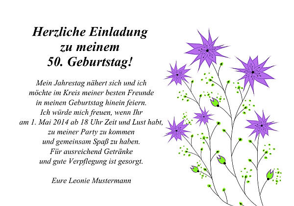 personalisierte Einladungen zum Geburtstag