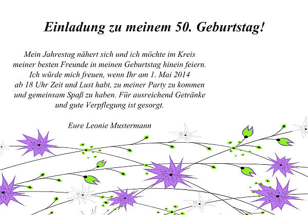 Individuelle Geburtstagseinladungen personalisierte Einladungen zum Geburtstag