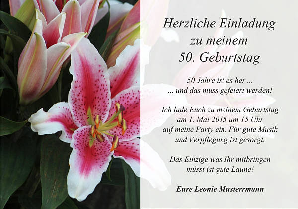 personalisierte Einladungen zum Geburtstag