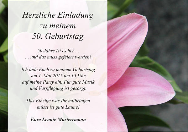 personalisierte Einladungen zum Geburtstag