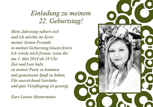 Individuelle Geburtstagseinladungen personalisierte Einladungen zum Geburtstag