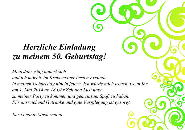 personalisierte Einladungen zum Geburtstag