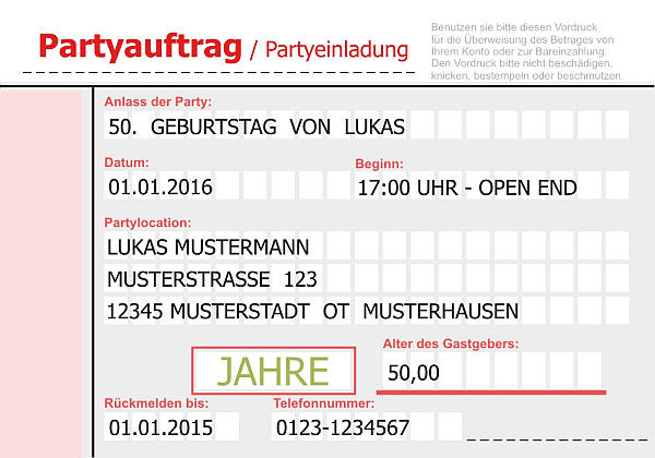 personalisierte Einladungen zum Geburtstag