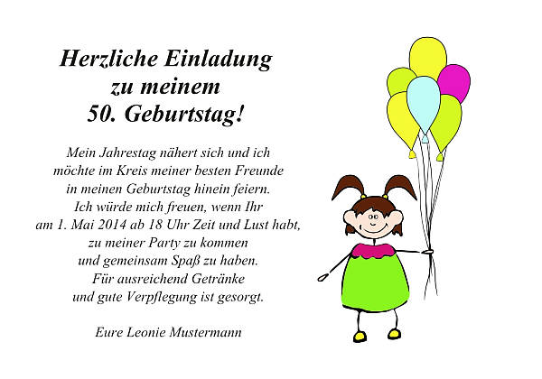 personalisierte Einladungen zum Geburtstag