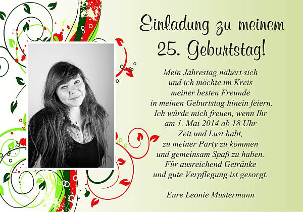 Individuelle Geburtstagseinladungen personalisierte Einladungen zum Geburtstag