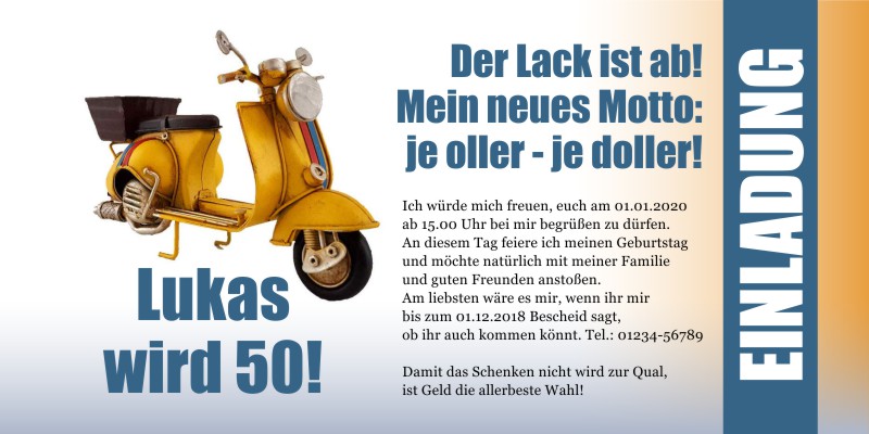 Beliebte Geburtstagseinladungen 50 Originelle Einladungskarten zum 50 Geburtstag