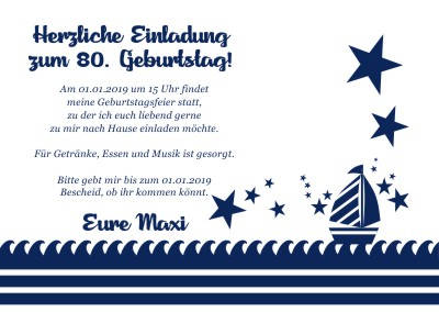 Maritime Einladungskarten Geburtstag