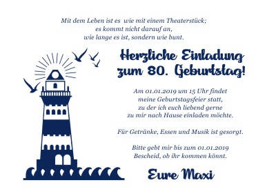 Maritime Einladungskarten Geburtstag