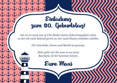 Maritime Einladungskarten Geburtstag