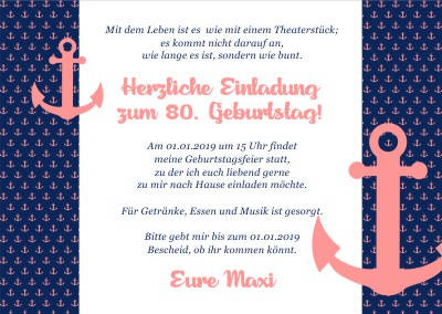 Maritime Einladungskarten Geburtstag