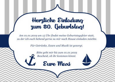 Maritime Einladungskarten Geburtstag