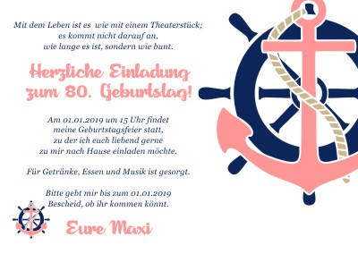 Maritime Einladungskarten Geburtstag