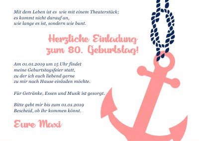 Maritime Einladungskarten Geburtstag