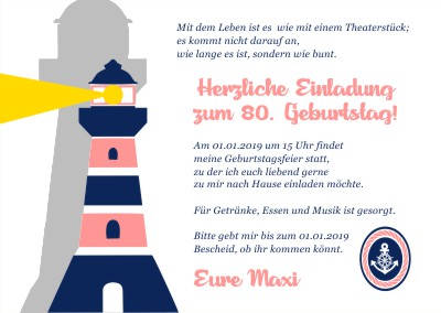 Maritime Einladungskarten Geburtstag