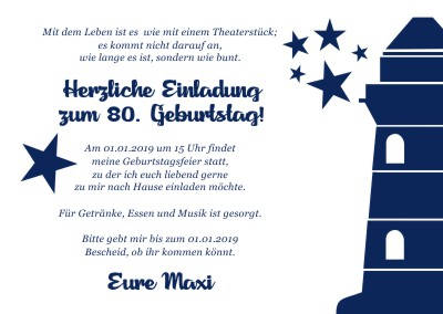 Maritime Einladungskarten Geburtstag