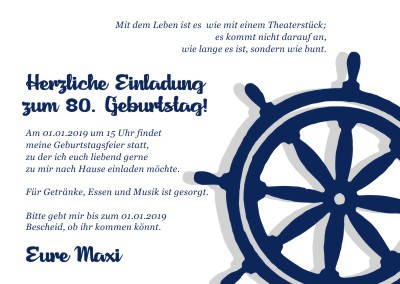 Maritime Einladungskarten Geburtstag