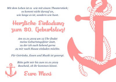 Maritime Einladungskarten Geburtstag